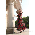 Maxi Dress Red Floral Off Shoulder Maxi Dress Factory